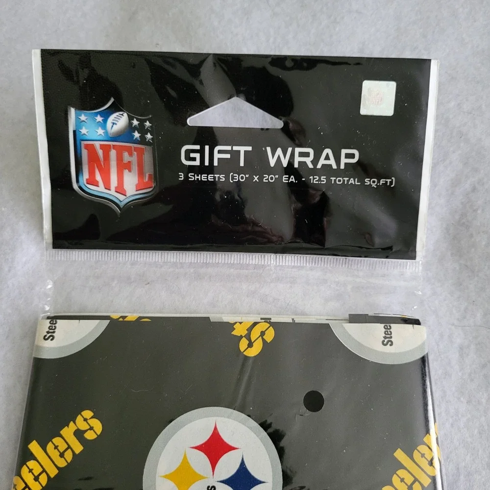 Pittsburgh Steelers Gift Wrap 3 Sheets New 2012 Design Football Wrapping Paper